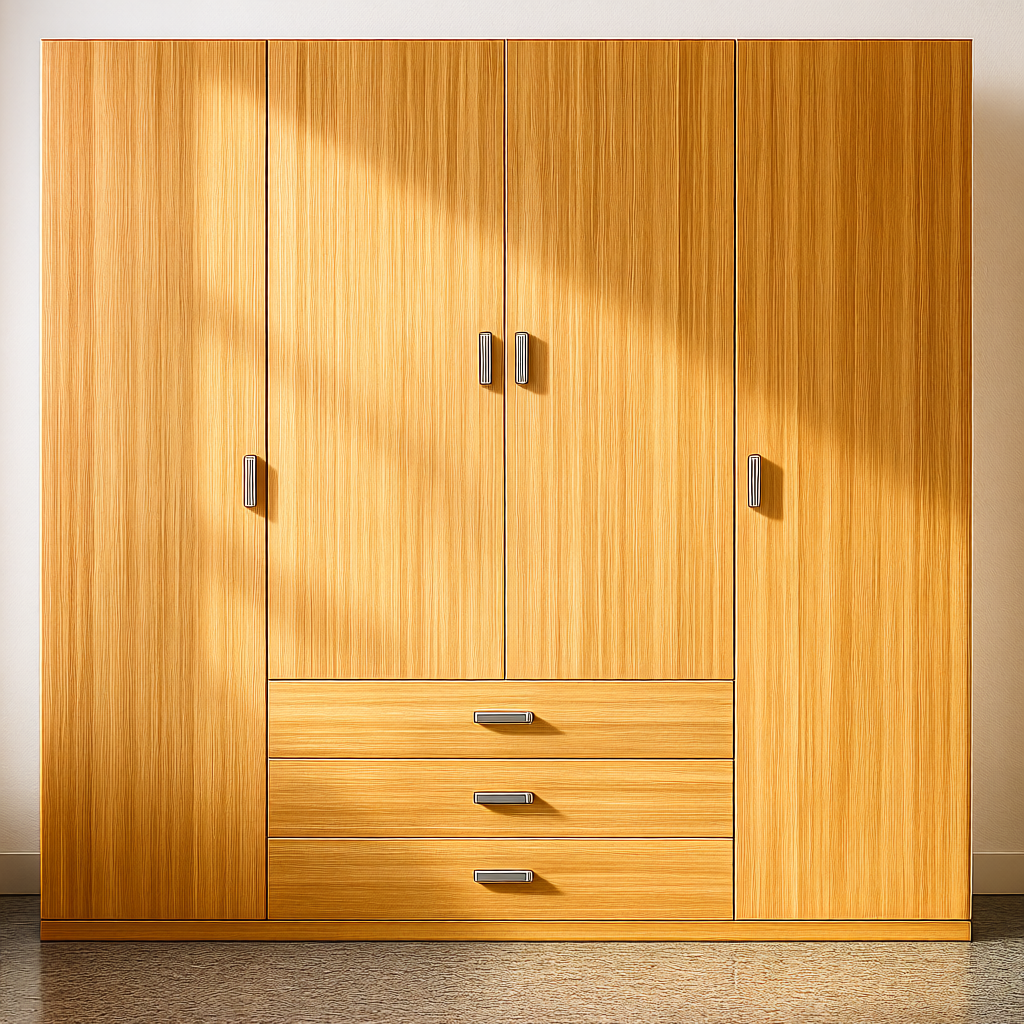 Armario 4 Puertas + 3 Cajones Centrales